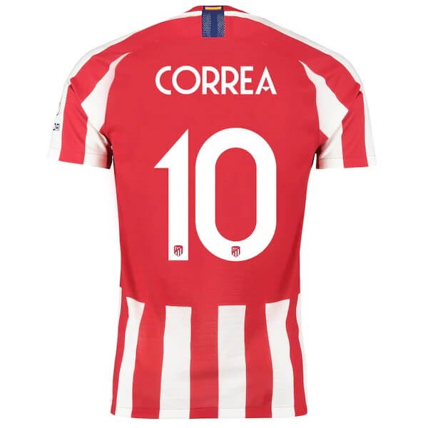 Tailandia Camiseta Atlético De Madrid NO.10 Correa Replica Primera Ropa 2019/20 Rojo